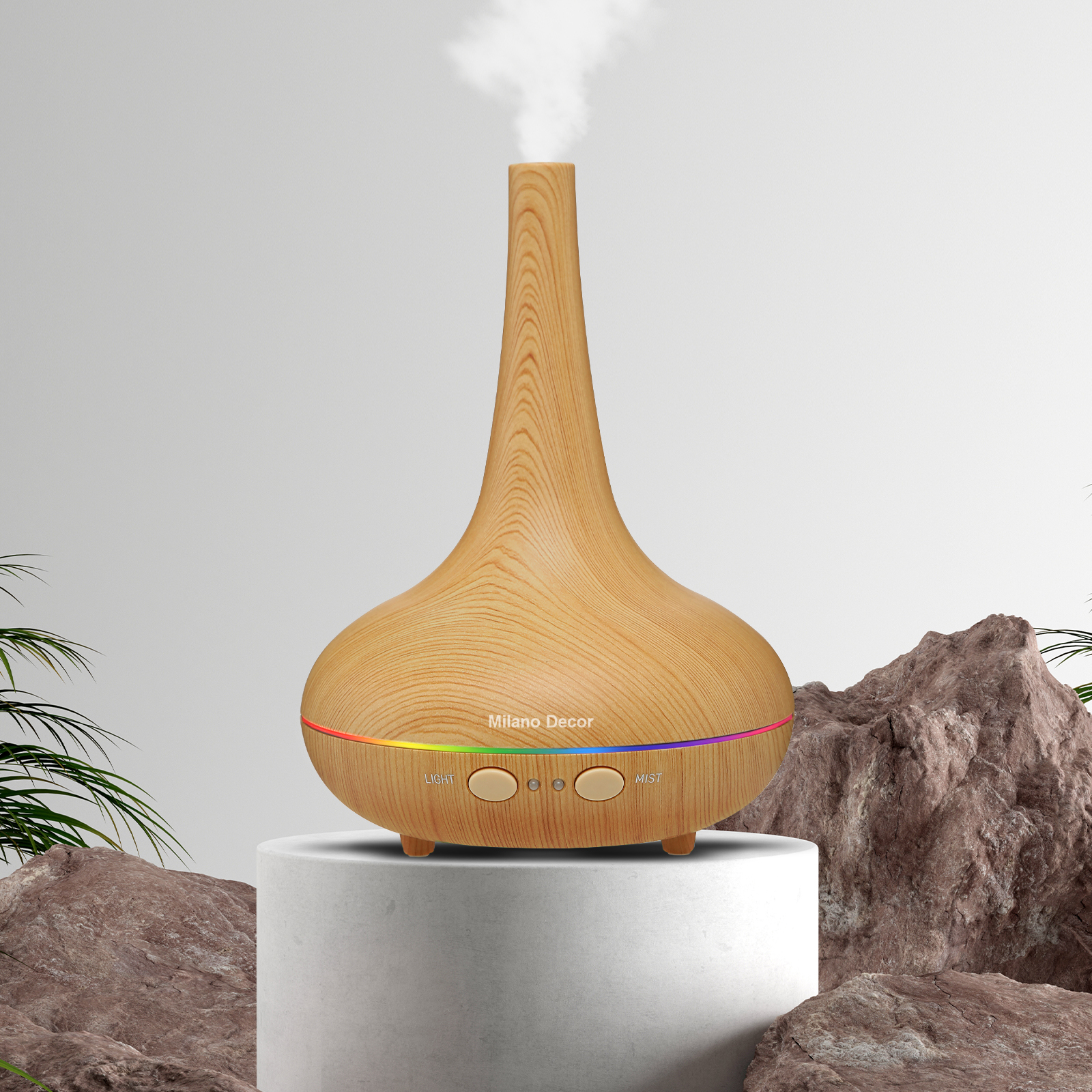 Milano Decor Ultrasonic Aroma Diffuser - Light Wood Grain